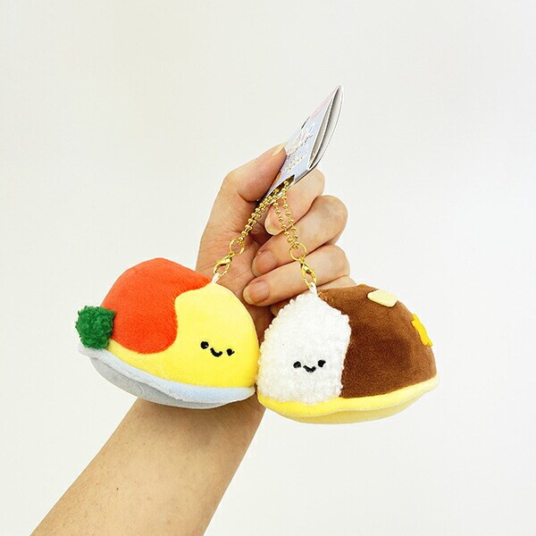 ニコぬい オムライスとカレーライス ぬいぐるみマスコットキーホルダー