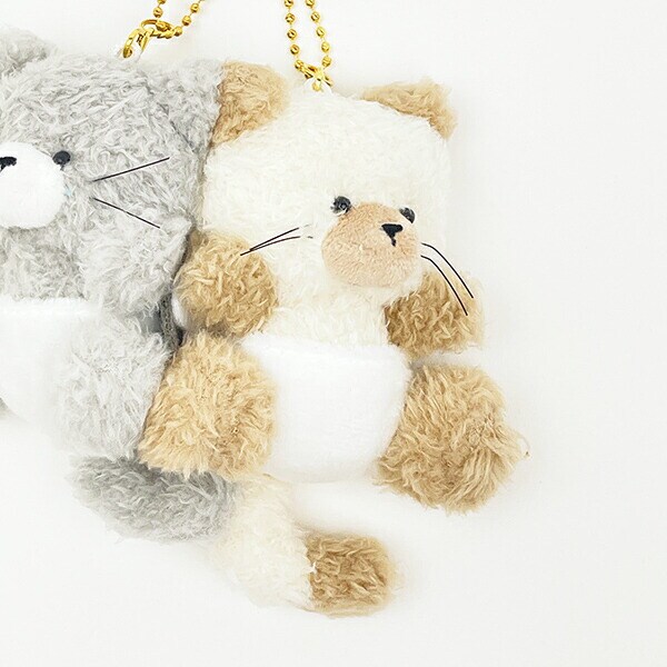 ニコぬい にゃんすけとにゃんたろ ぬいぐるみマスコットキーホルダー 平成レトロ