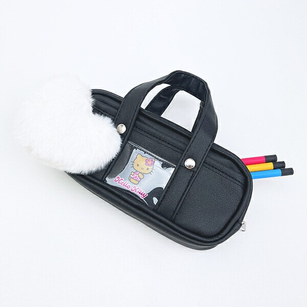 サンリオ 日焼け キティ スクバ風ペンケース ブラック 文具 Sanrio