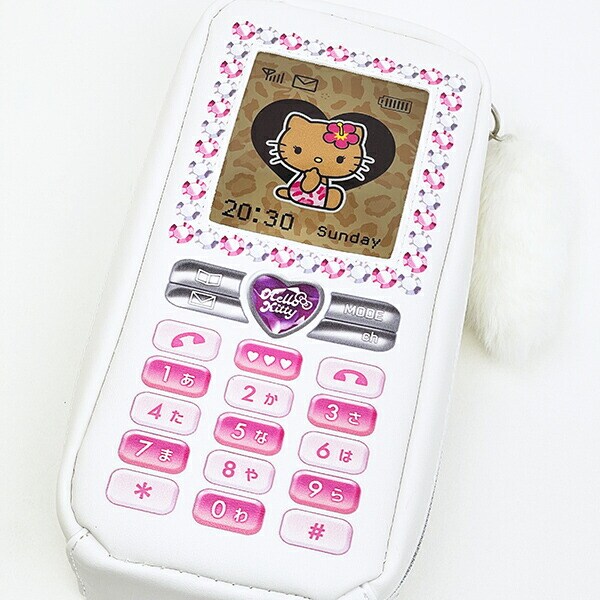 サンリオ 日焼け キティ ガラケー型ペンケース ホワイト Sanrio