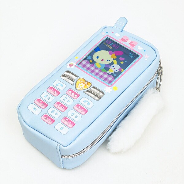 サンリオ ウサハナ ガラケー型ペンケース ブルー 文具 Sanrio