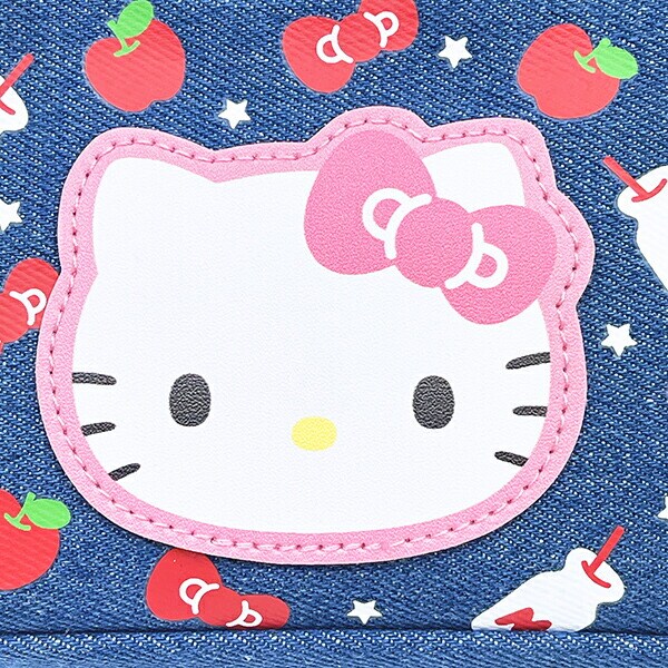 サンリオ ハローキティ デニムWファスナーペンポーチ ペンケース 筆箱 スクール 平成レトロ Sanrio