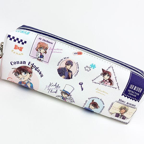 名探偵コナン ペンポーチ チラシ ペンケース ツインファスナー 筆箱 学校 文房具 ネイビー