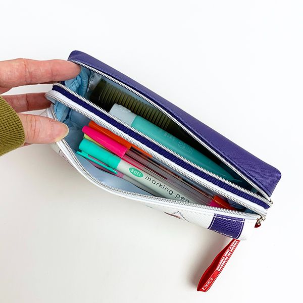 名探偵コナン ペンポーチ チラシ ペンケース ツインファスナー 筆箱 学校 文房具 ネイビー