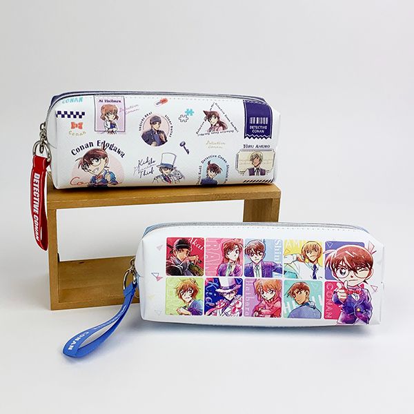 名探偵コナン ペンポーチ チラシ ペンケース ツインファスナー 筆箱 学校 文房具 ネイビー