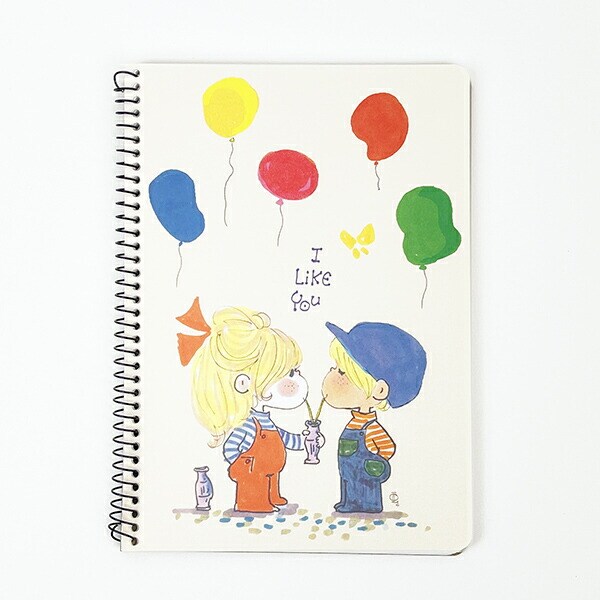 水森亜土 B6 クリアカバー ノート (アイボリー) 文具