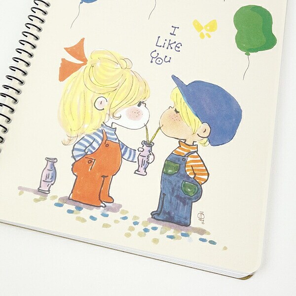 水森亜土 B6 クリアカバー ノート (アイボリー) 文具