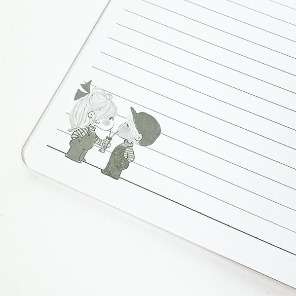 水森亜土 B6 クリアカバー ノート (アイボリー) 文具