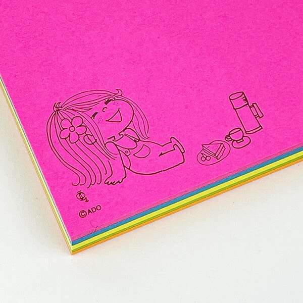 水森亜土 選べる蛍光付箋 (ピンク) 文具