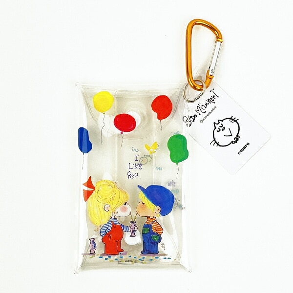 水森亜土 透明 クリアマルチケース (オレンジ)