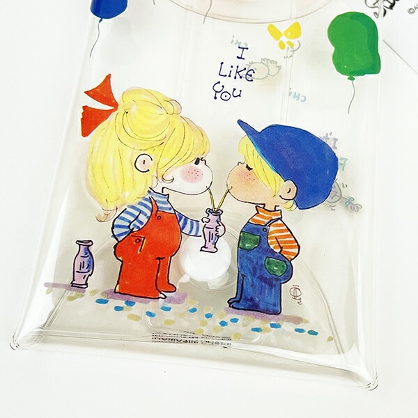 水森亜土 透明 クリアマルチケース (オレンジ)