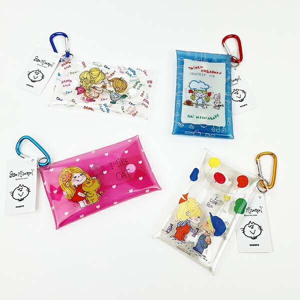 水森亜土 透明 クリアマルチケース (オレンジ)