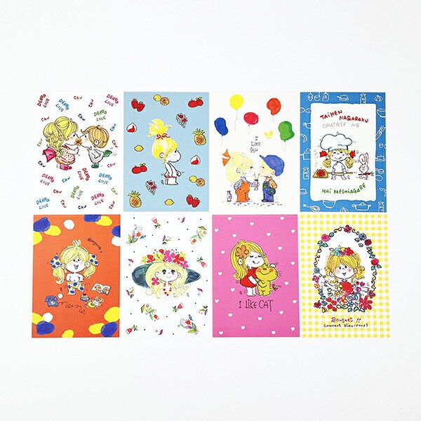 水森亜土 めしあがれ ポストカード (ブルー) 文具