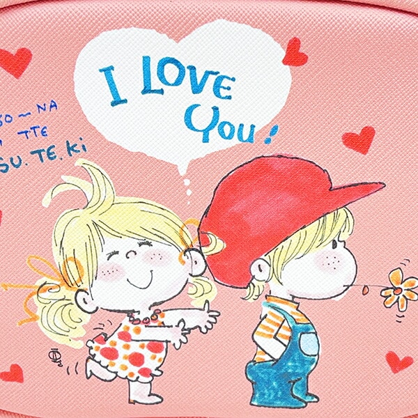 水森亜土 ラウンドポーチ ピンク