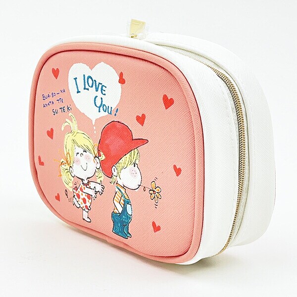 水森亜土 ラウンドポーチ ピンク