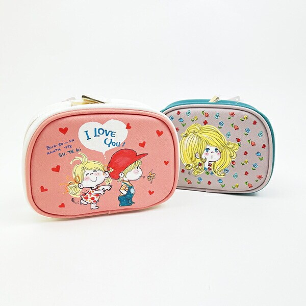 水森亜土 ラウンドポーチ グレー