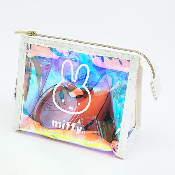 ミッフィー miffy オーロラ マチ付ポーチ  (ホワイト)