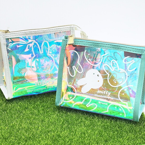 ミッフィー miffy オーロラ マチ付ポーチ (グリーン)