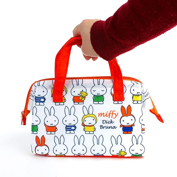 ミッフィー miffy 保冷バッグ ワイヤー入り ホワイト ランチ お弁当 保温 バッグ スクール