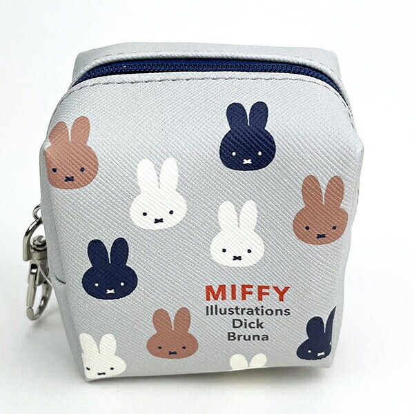 ミッフィー miffy ミニキューブポーチ ネイビー 小物入れ メイクポーチ ナスカン付き