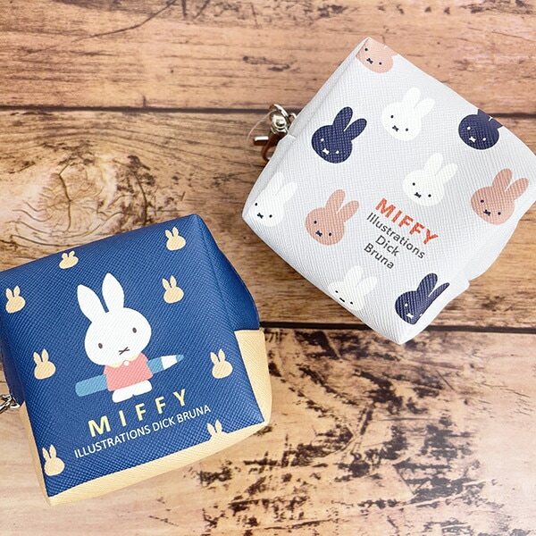 ミッフィー miffy ミニキューブポーチ ネイビー 小物入れ メイクポーチ ナスカン付き