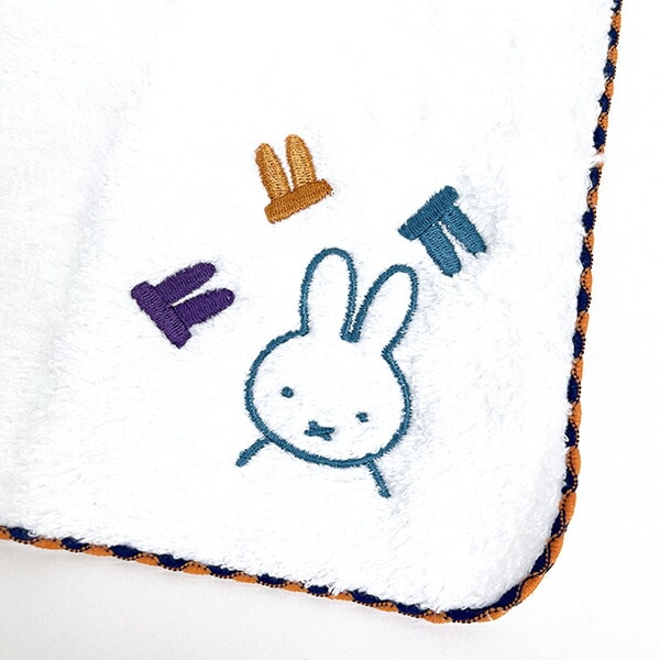 ミッフィー miffy ふわふわ刺繍ハンカチーフ ホワイト タオルハンカチ ハンドタオル