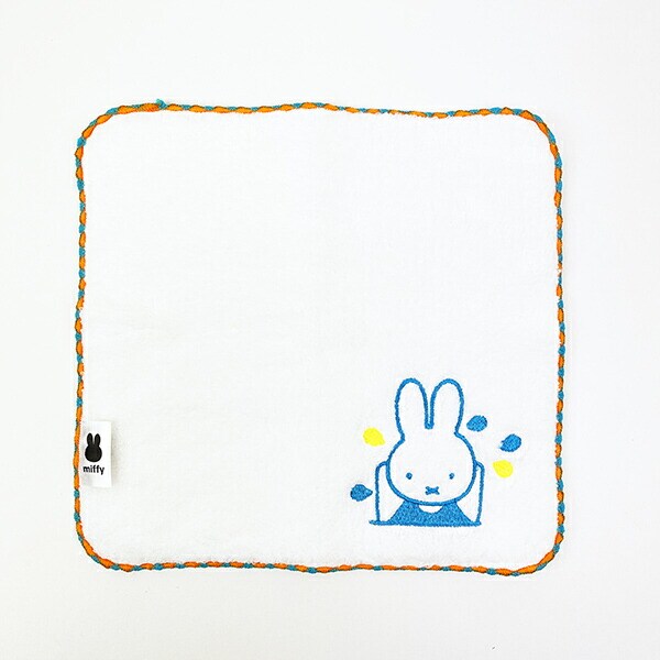 ミッフィー miffy ふわふわ刺繍ハンカチーフ (イエロー)