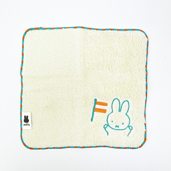 ミッフィー miffy ふわふわ刺繍ハンカチーフ (グリーン)