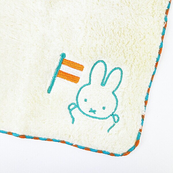 ミッフィー miffy ふわふわ刺繍ハンカチーフ (グリーン)