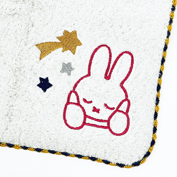 ミッフィー miffy ふわふわ刺繍ハンカチーフ (ベージュ)