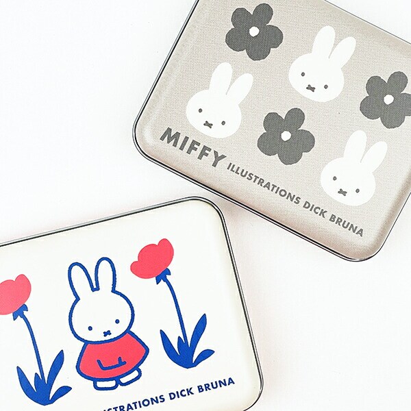 ミッフィー miffy モノクロ 缶入りステッカー 文具 日本製