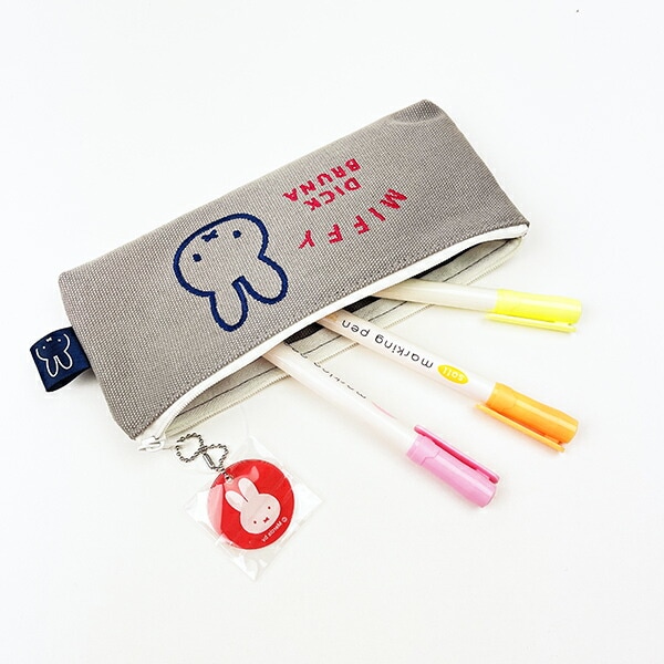 ミッフィー miffy 帆布ペンポーチ グレー