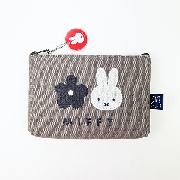 ミッフィー miffy 帆布ポーチ グレー