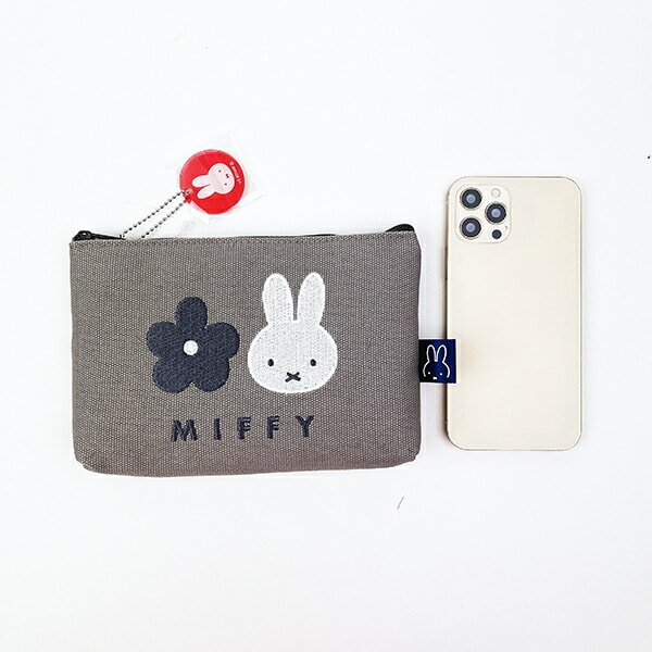 ミッフィー miffy 帆布ポーチ グレー