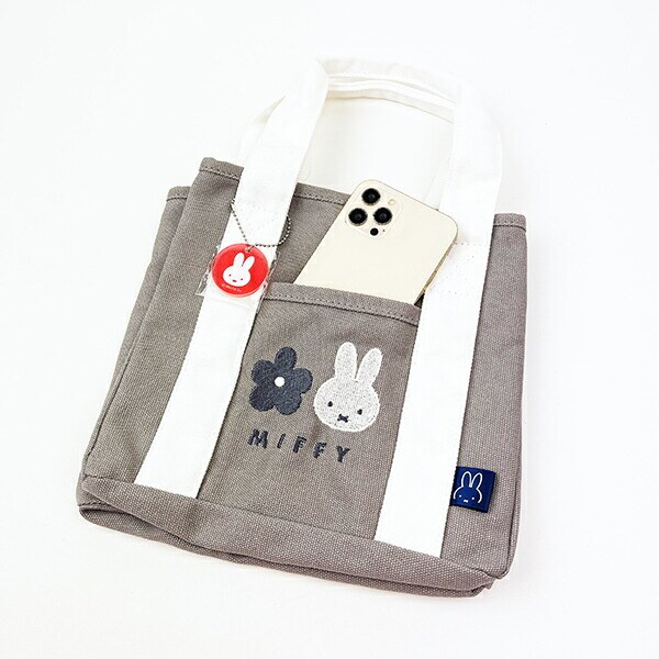 ミッフィー miffy 帆布ミニトートバッグ グレー ランチ