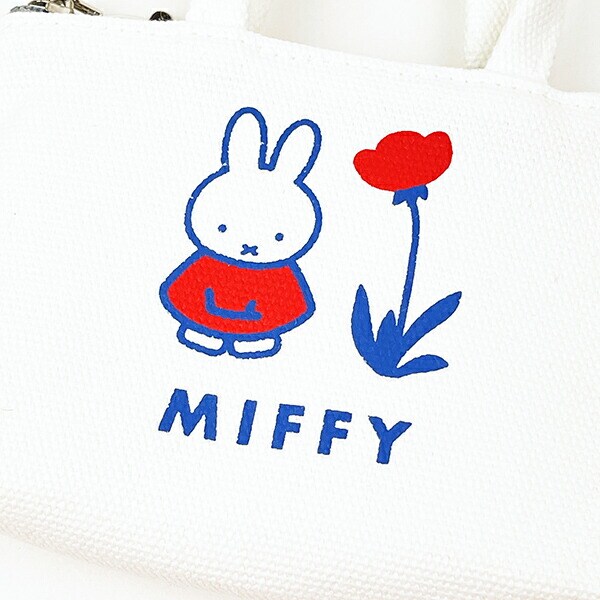 ミッフィー miffy 帆布プチトートバッグ ホワイト ポーチ