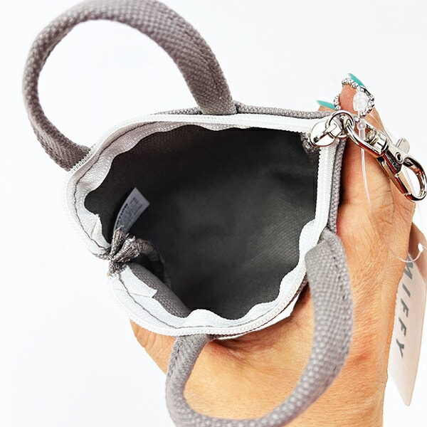 ミッフィー miffy 帆布プチトートバッグ グレー ポーチ