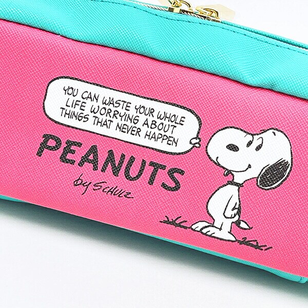 スヌーピー ボックスペンポーチ ピンク PEANUTS 75th SNOOPY