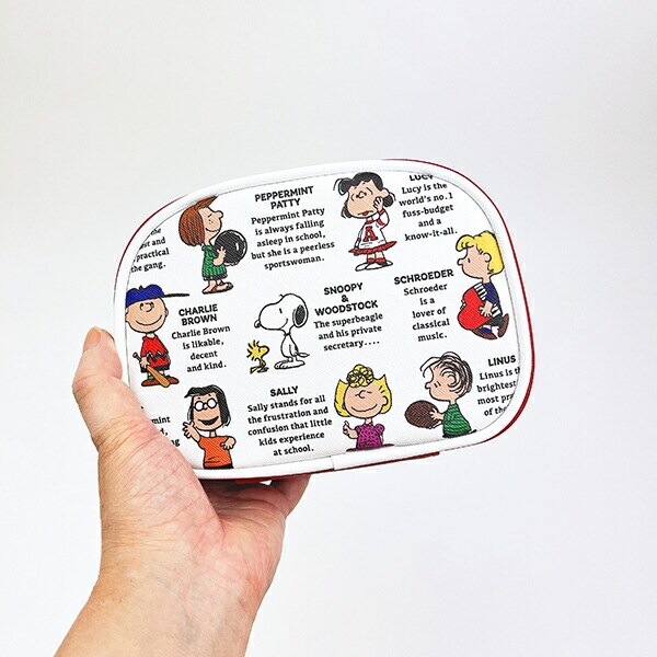スヌーピー ラウンドポーチ 白 PEANUTS 75th SNOOPY