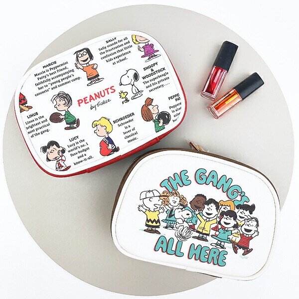 スヌーピー ラウンドポーチ 白 PEANUTS 75th SNOOPY