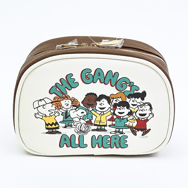 スヌーピー ラウンドポーチ ベージュ PEANUTS 75th SNOOPY