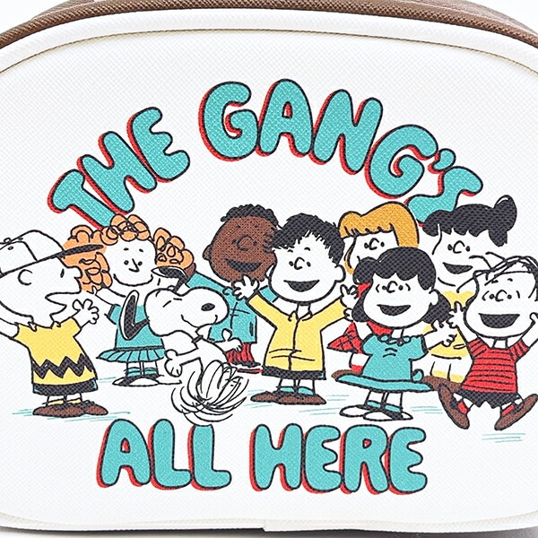 スヌーピー ラウンドポーチ ベージュ PEANUTS 75th SNOOPY