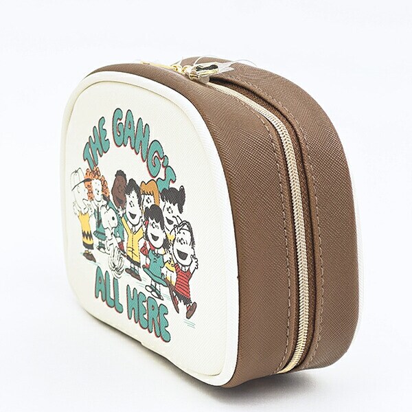 スヌーピー ラウンドポーチ ベージュ PEANUTS 75th SNOOPY