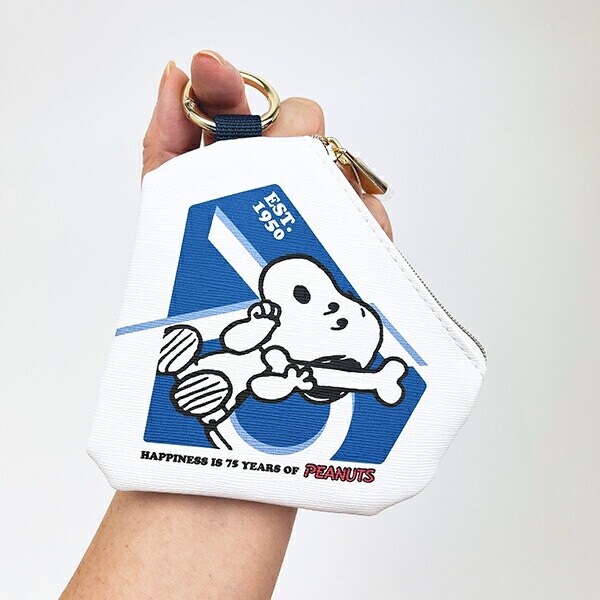 スヌーピー ダイヤモンドポーチ (ブルー) PEANUTS 75th SNOOPY