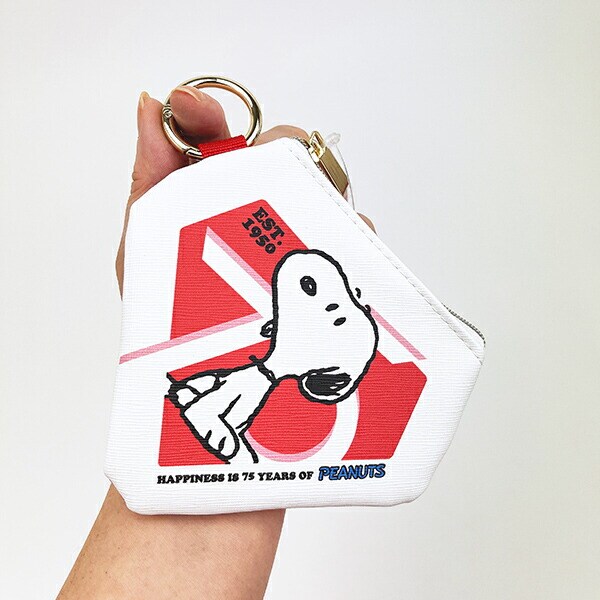 スヌーピー ダイヤモンドポーチ (ピンク) PEANUTS 75th SNOOPY