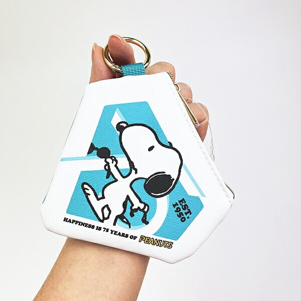 スヌーピー ダイヤモンドポーチ (グリーン) PEANUTS 75th SNOOPY