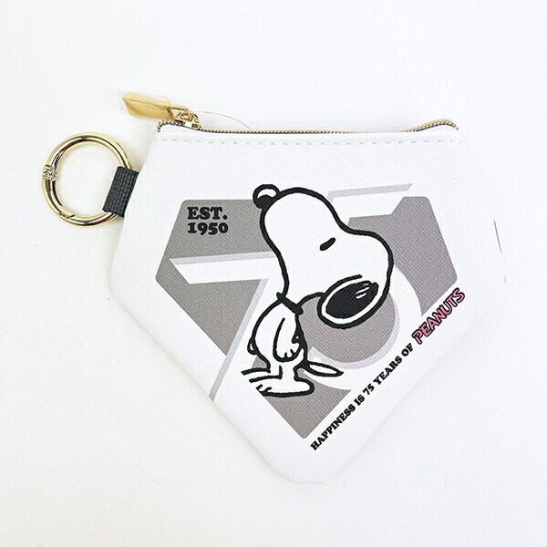 スヌーピー ダイヤモンドポーチ (グレー) PEANUTS 75th SNOOPY