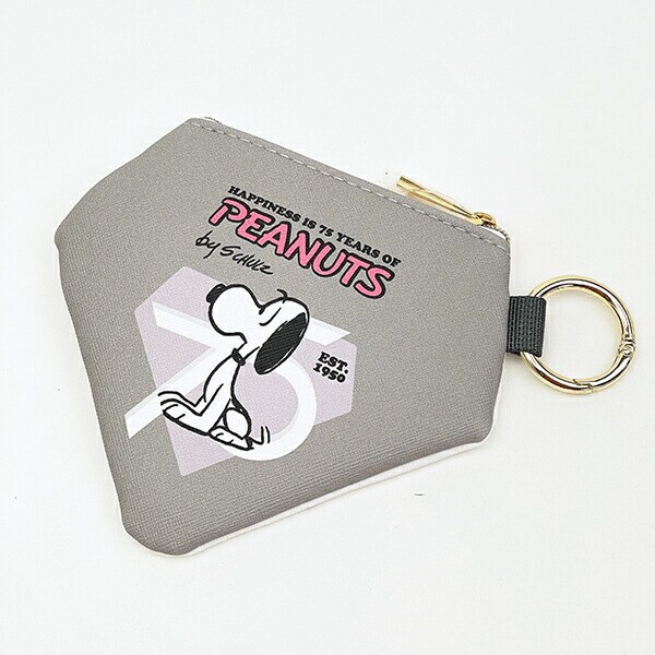 スヌーピー ダイヤモンドポーチ (グレー) PEANUTS 75th SNOOPY
