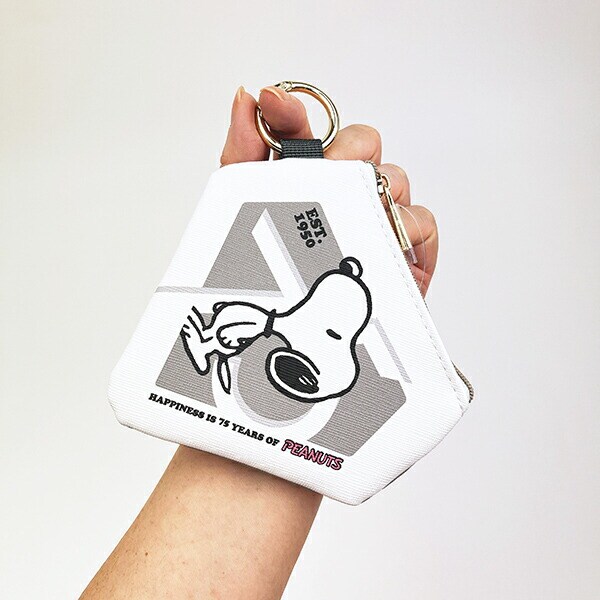 スヌーピー ダイヤモンドポーチ (グレー) PEANUTS 75th SNOOPY
