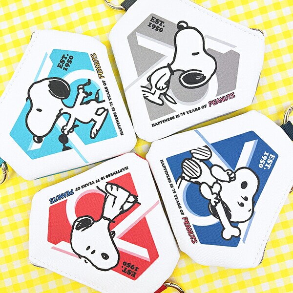 スヌーピー ダイヤモンドポーチ (グレー) PEANUTS 75th SNOOPY